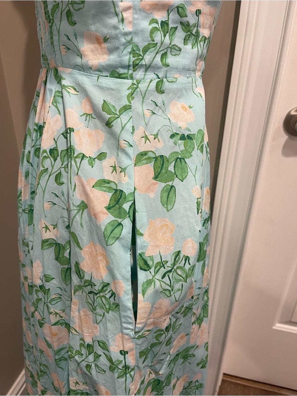 Hill House Mint Floral Puff-Sleeve Midi Dress - Picture 6 of 6